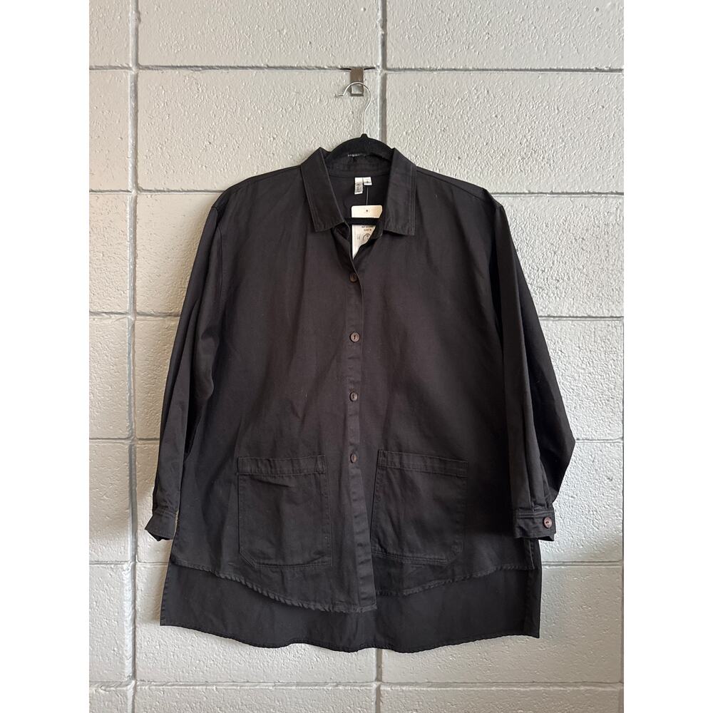 NWT Kleen European 100% Cotton Shirt Jacket in Black size S